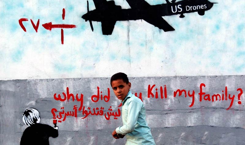 US Drone Strike Graffiti