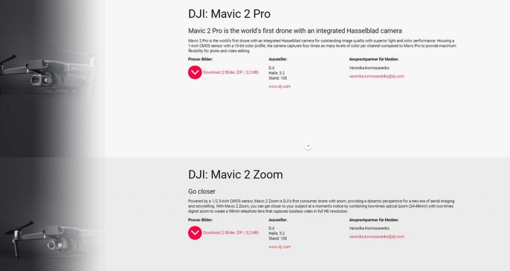 DJI Mavic 2 Pro/Zoom press release
