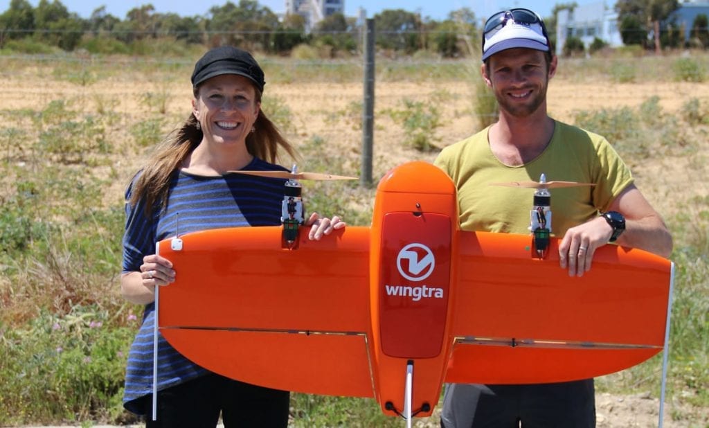 WingtraOne is the drone of choice for Amanda and Christophe . Credit: Murdoch University 