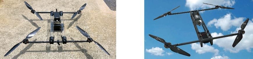  Hycopter prototype designed by HUS Unmanned Systems — left, Hycopter 1- the actual version — right 