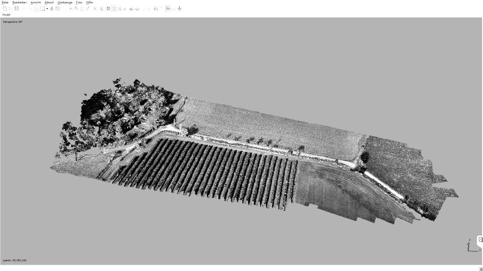 Thick point cloud generated by Agisoft Photoscan (screenshot)