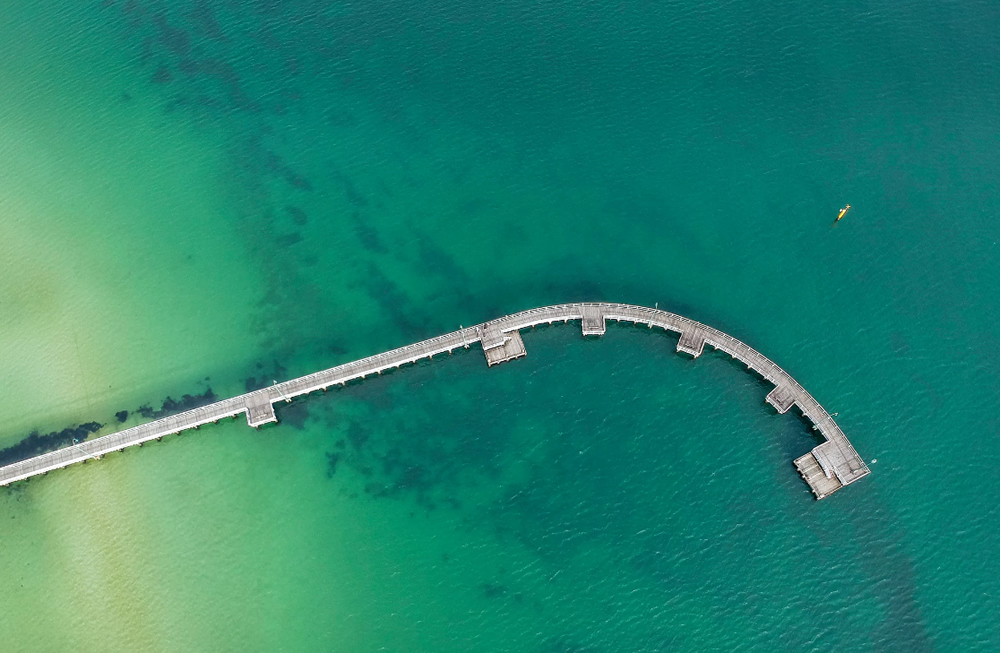 aerial view of the Port Melbourne pier