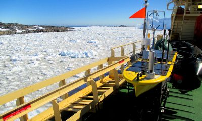 The Wave Glider near Antarctica’s Palmer Station in December (that’s summer for this region) before starting its epic voyage on the Southern Ocean.Avery Snyder/University of Washington