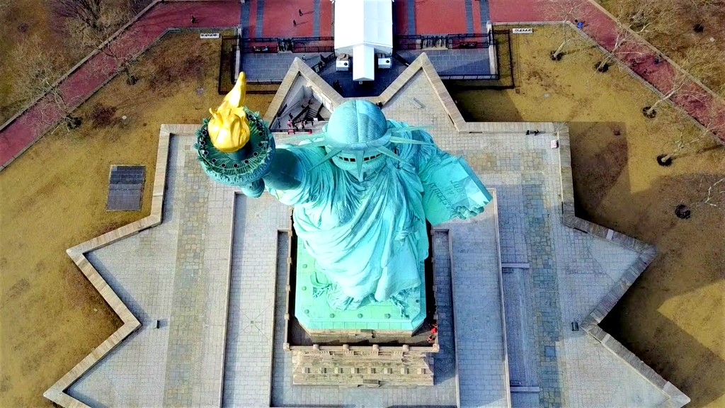 Statue of Liberty via Drone