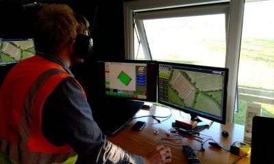 Researcher Martin Abell checks the data from the Hands Free Hectare paddock
