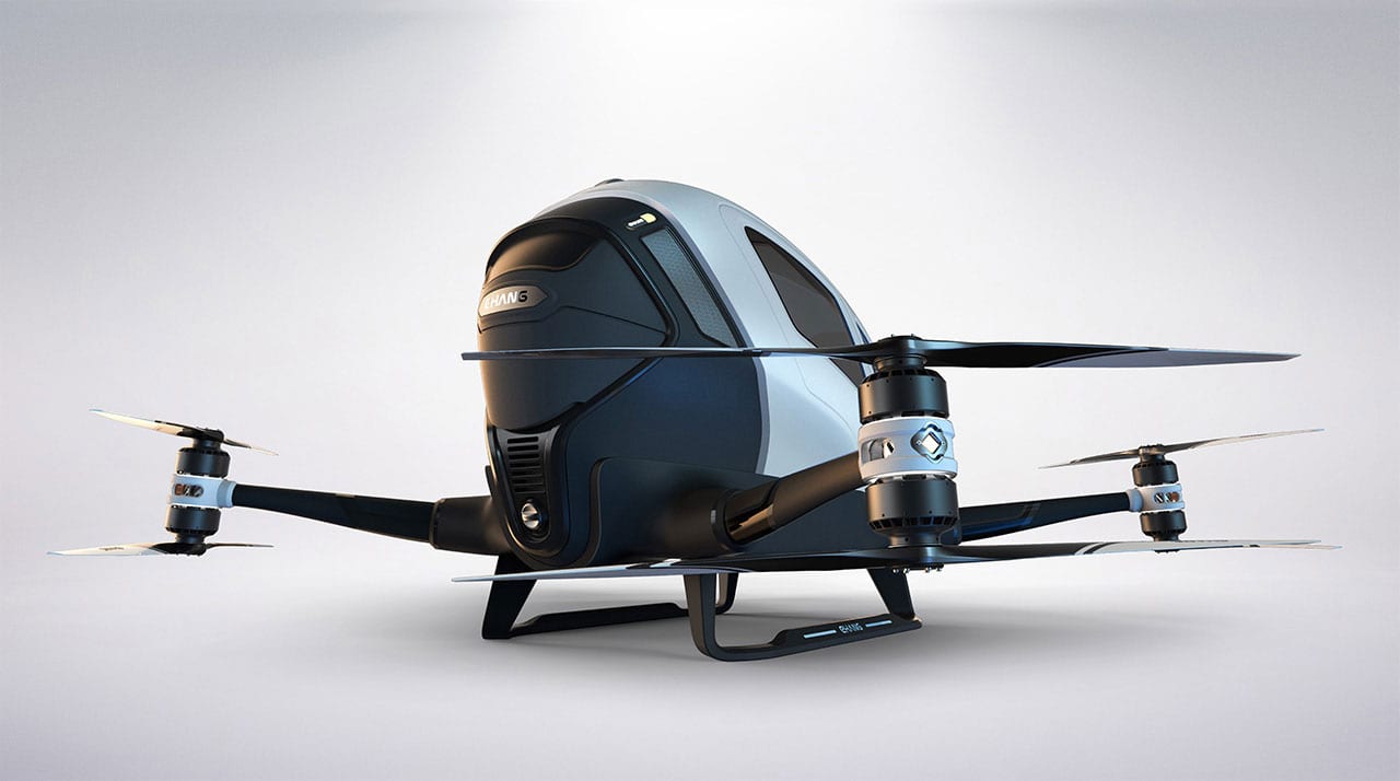 Test Flight Video Of The Ehang 184 Passenger Drone Released Drone Below