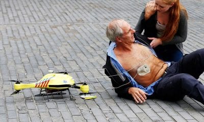 Ambulance Drone helps a man suffering cardiac arrest