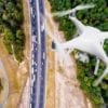 Drone Helps Car on Highway