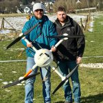 Henno Morkel, UAS Segment Specialist for OPTRON and Kevin Holighaus – Training Pilot for Microdrones, during training on multiple payloads and Microdrones UAV systems