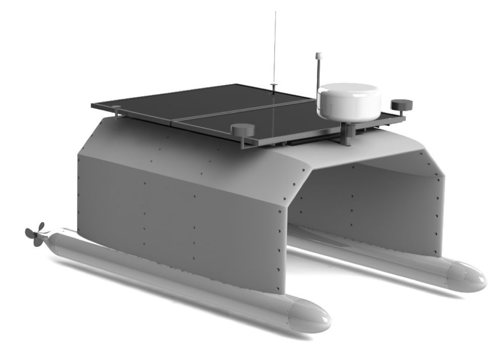 A rendering of Tridentis AMV's Autonomous Coastal MonitorAu