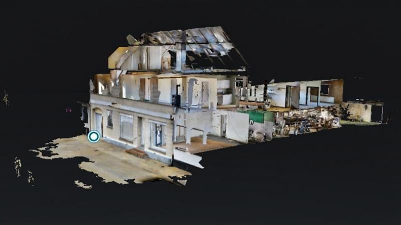 A building 3D mapped with drones