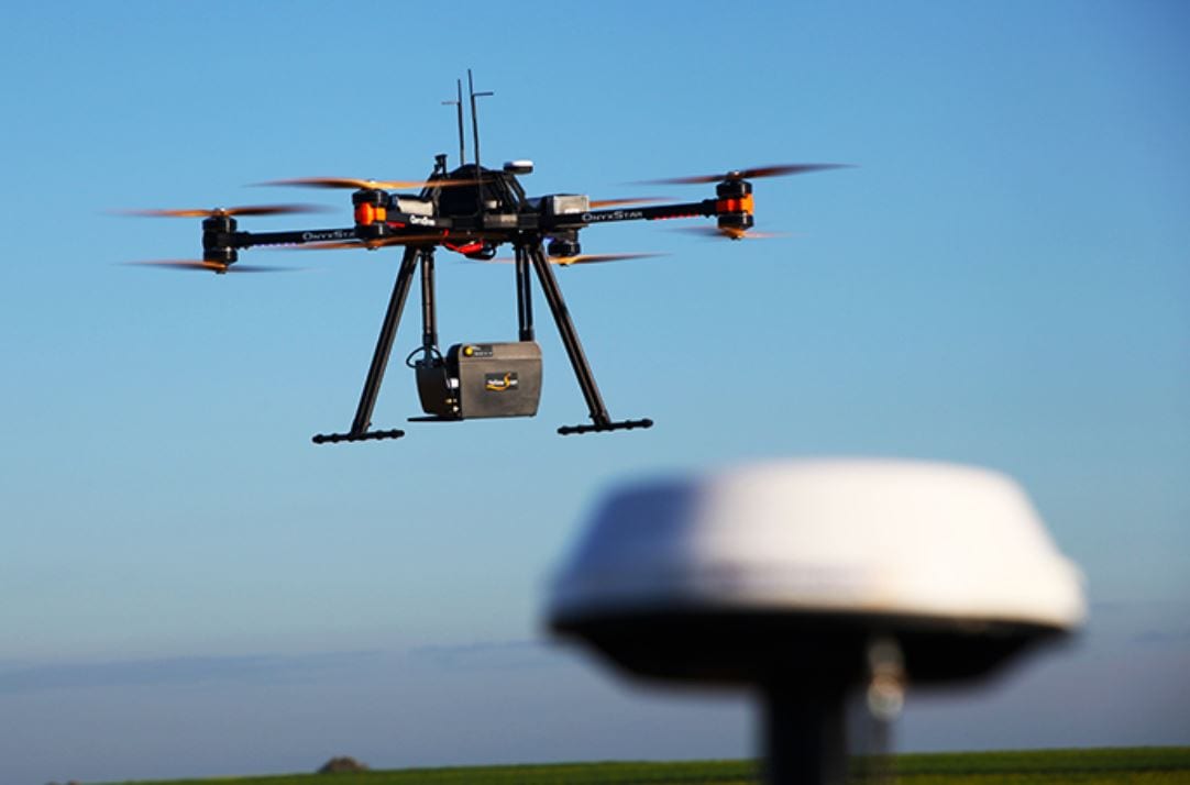 ommercial Drone with Aerial Mounted LIDAR [source: Cargyrak , Wikimedia Commons, accessed 4/29/2018]