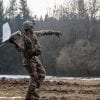 Army Spc. William Ritter prepares to launch the RQ-11 Raven, a small unmanned aerial system into the air during a 2018 training event. Credit. U.S. Army photo by Spc. Dustin D. Biven / 22nd Mobile Public Affairs Detachment