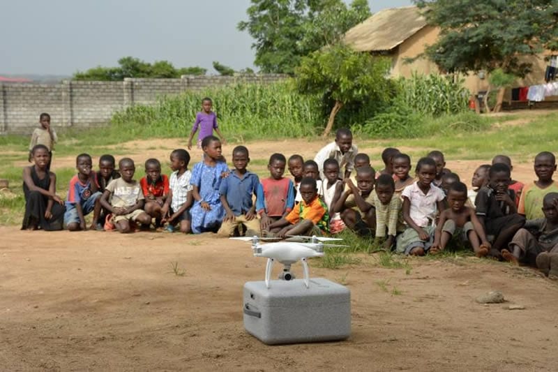 A picture of a drone set to fly to film area photographs after devastating floods hit Malawi’s capital city, Lilongwe early February. Credit: UNICEF/UN057433/Brown